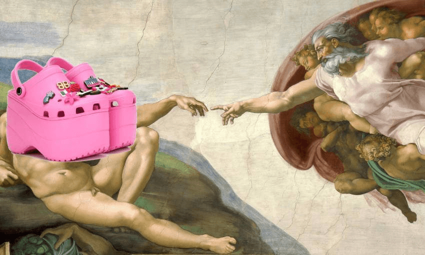 god anoints the balenciaga crocs
