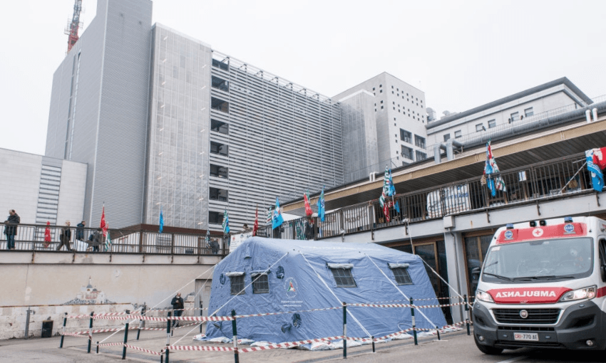An emergency tent set up in Padua, Italy (Getty Images) 
