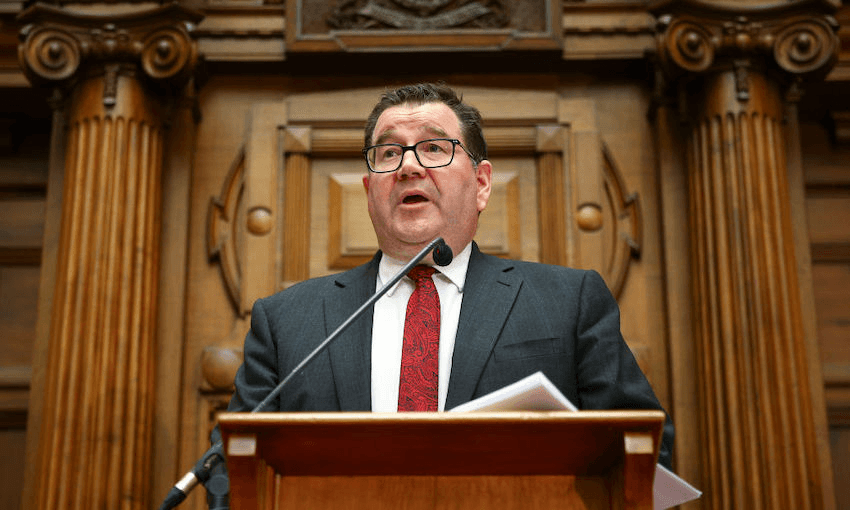 Finance minister Grant Robertson speaks during the Covid-19 financial response package announcement at parliament on March 17, 2020 (Photo: Getty Images) 
