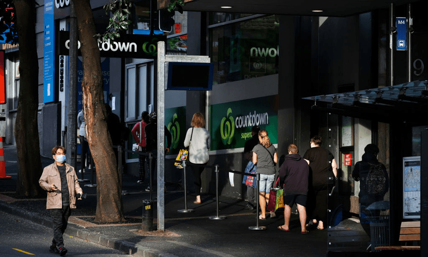 The Countdown on Victoria St West that the man who absconded from managed isolation visited on July 7 (Photo, taken during lockdown: Bradley White/Getty Images 
