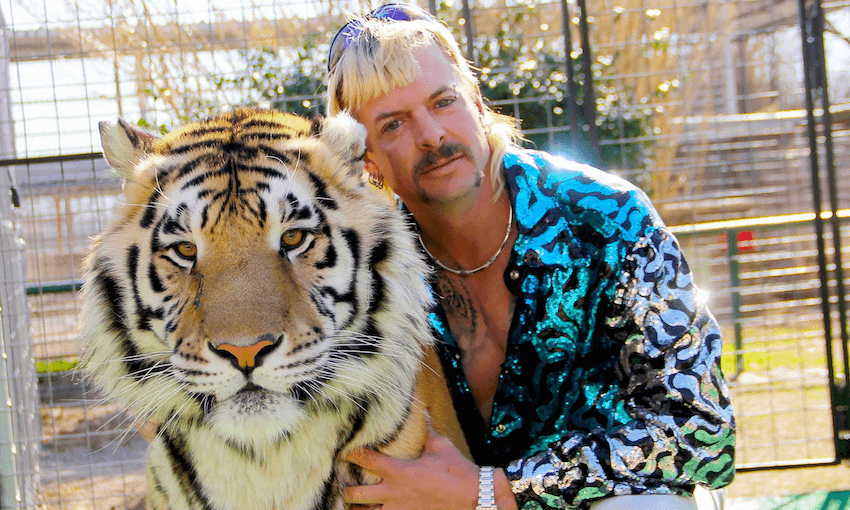Joe Exotic, the titular and self-appointed Tiger King, and one of his subjects. 
