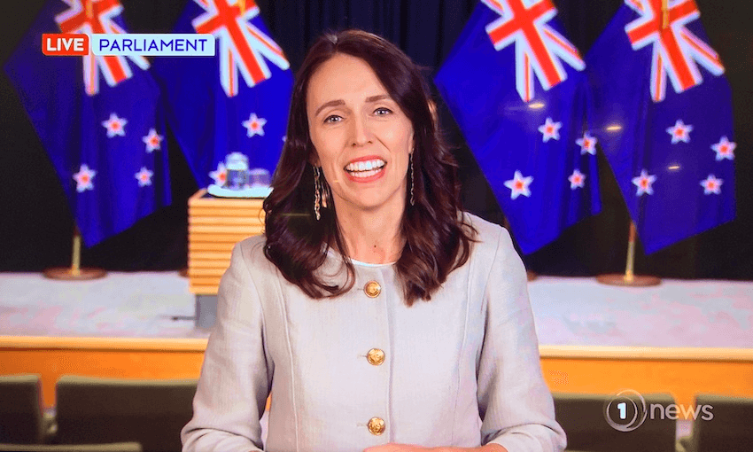 Jacinda Ardern speaking to Hilary Barry on TVNZ 1 last night 
