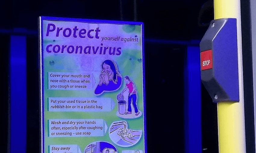 A poster on an Auckland bus. Photo: Toby Manhire 
