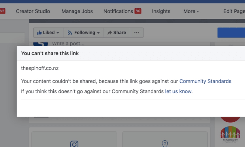 Here’s what happened when we tried to post an article written by a law professor at Otago University 
