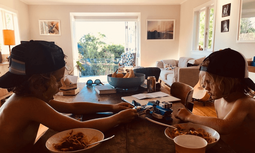 My young co-workers were treated like family by the chef, who elected to serve as our wait person as well as our cook (Photo: Sonya Wilson) 
