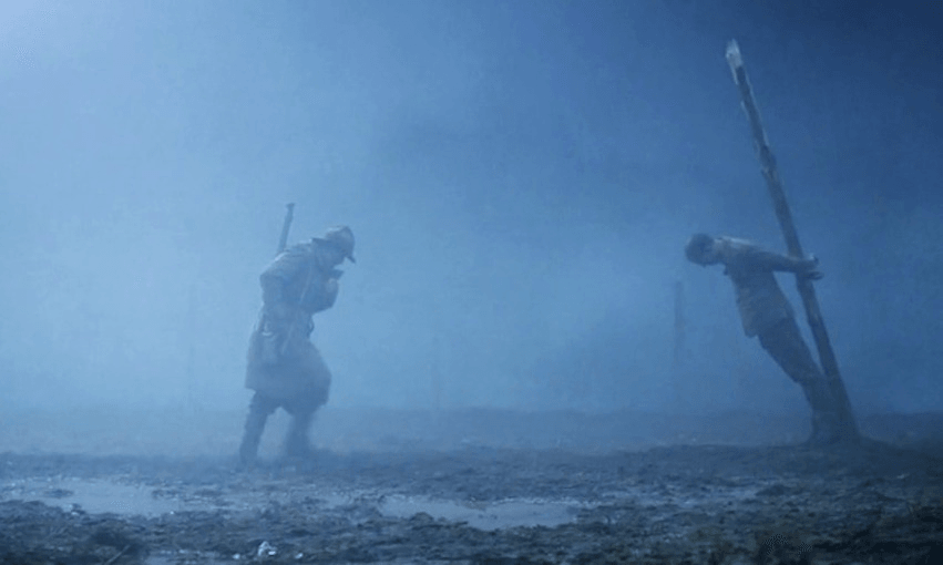 A scene from the 2014 film Field Punishment No 1, which told the story of NZ WWI conscientious objectors including Archibald Baxter and William Little 
