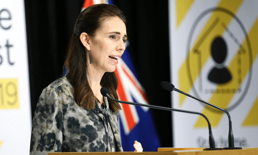 Prime Minister Jacinda Ardern speaks to media during a press conference at parliament on April 2  (Photo: Hagen Hopkins/Getty Images) 
