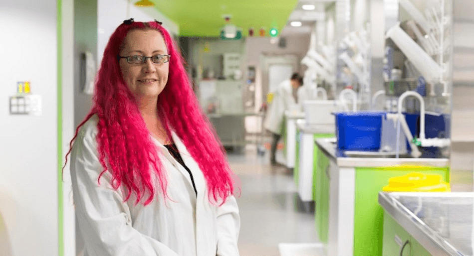 Siouxsie Wiles in her lab at the University of Auckland (supplied) 
