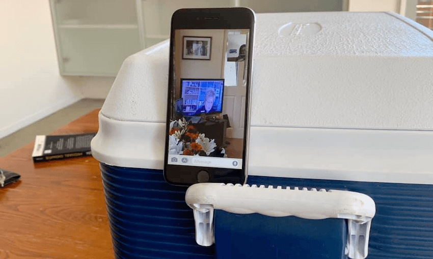 A funeral service, lockdown style (Photo: Erin Kavanagh-Hall) 
