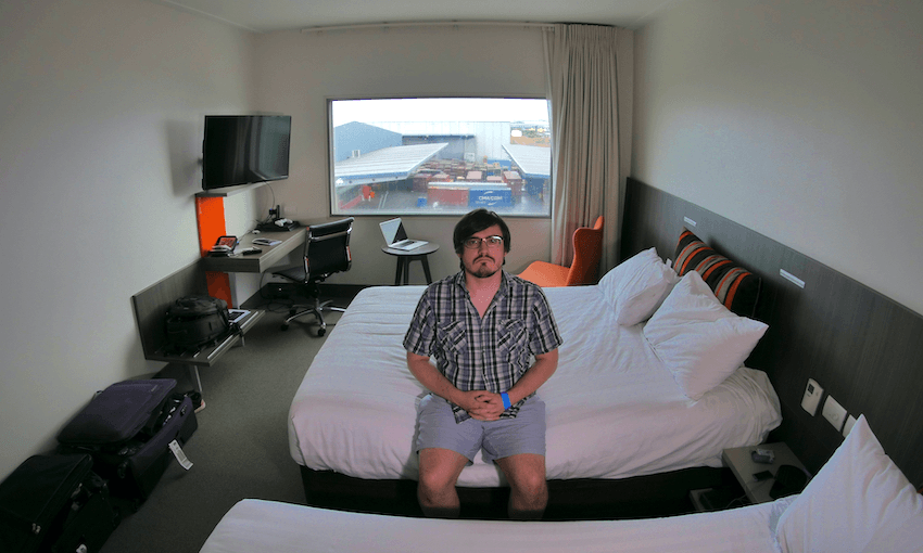 A Jet Park hotel room self-portrait (Photo: Andrew Todd) 
