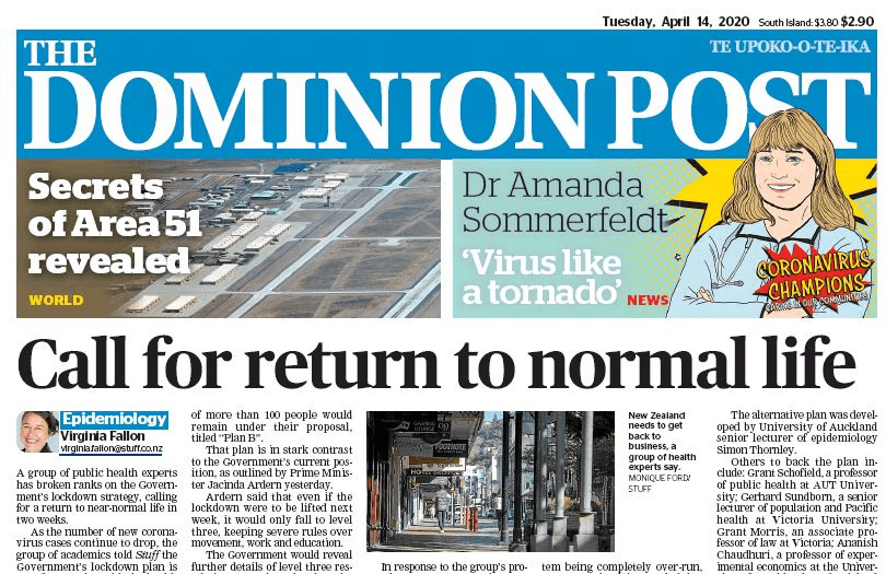 The academics’ call was the front-page lead in yesterday’s Dominion Post 
