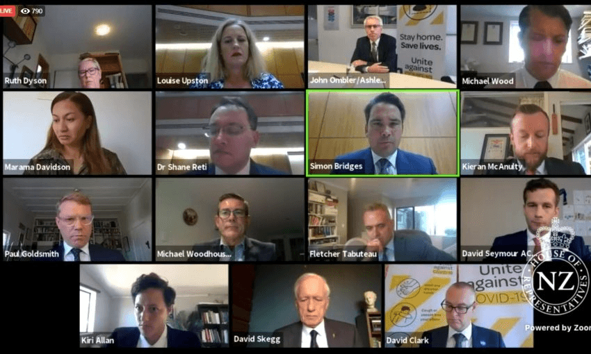 MPs setting up over Zoom for the select committee (Image: Parliament TV) 
