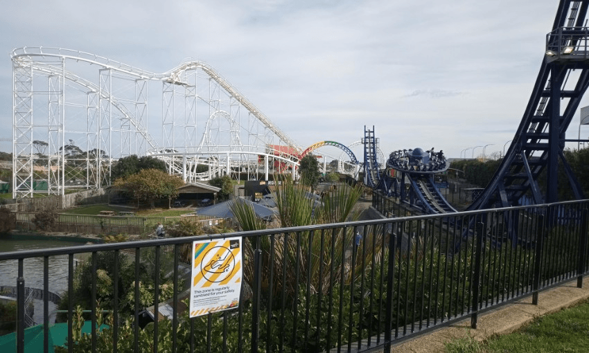 The iconic Corkscrew Coaster at Rainbow’s End. (Photo: Michael Andrew) 
