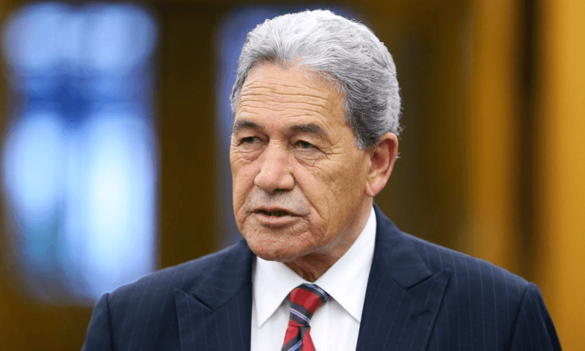 Winston Peters speaking to media (Getty Images) 
