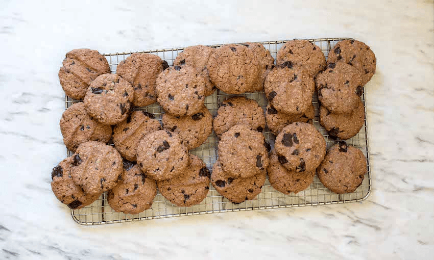 Tahini chocolate chunk biscuits (Photo: Emma Boyd) 
