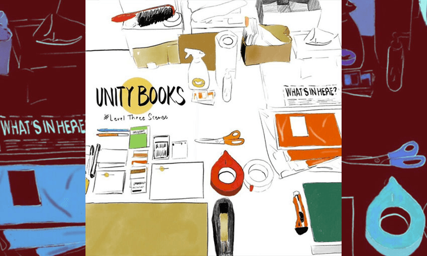 A still life of Unity Wellington during Level Three. Image in centre panel by Vanessa Williams of Unity Wellington, design work by Tina Tiller.  
