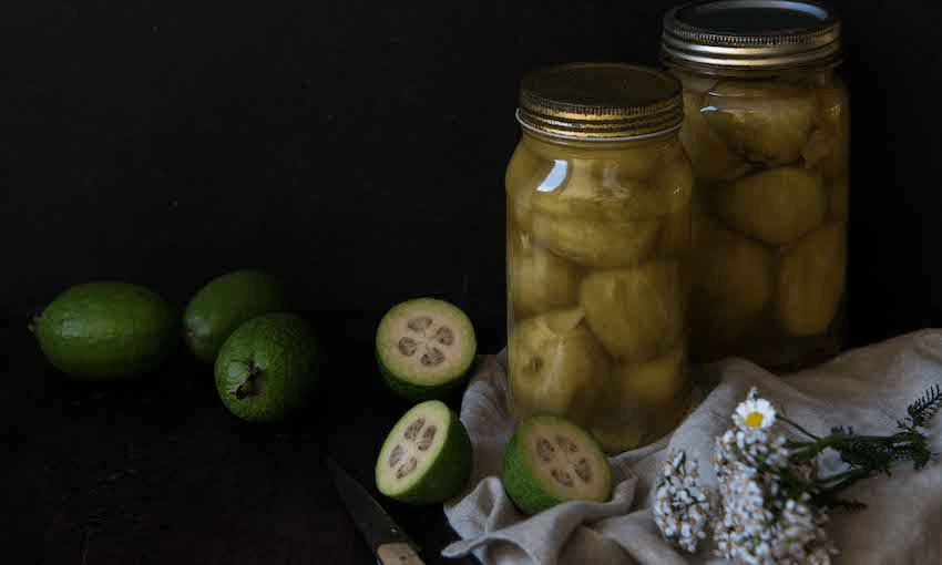 Ginger, lime and vanilla-spiked feijoas (Photo: Emma Boyd) 
