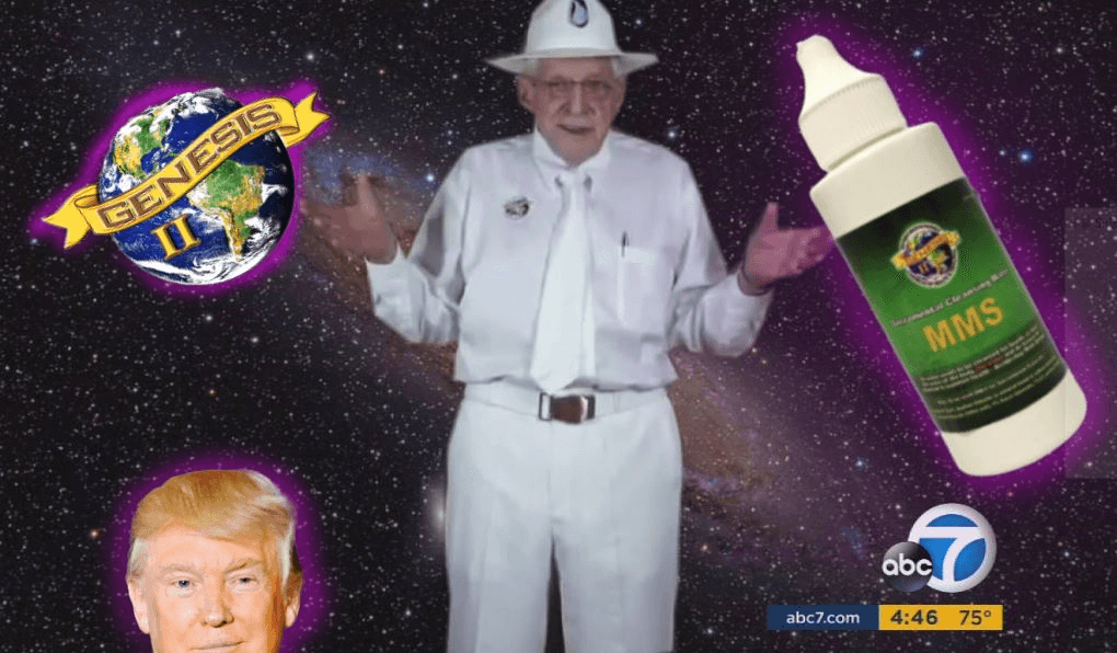 Donald Trump’s flirtation with ‘disinfectant’ use against Covid 
Genesis II Church of Health and Healing founder James Humble, centre, and an orbit of dangerous nonsense.  
