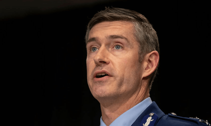 New police commissioner Andrew Coster speaking during the All of Government Covid-19 update, April 8, 2020 (Photo: Mark Mitchell-Pool/Getty Images) 
