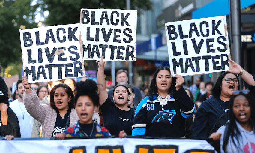 Protesters march in support of the Black Lives Matter movement on June 14, 2020 in Wellington (Photo: Hagen Hopkins/Getty Images