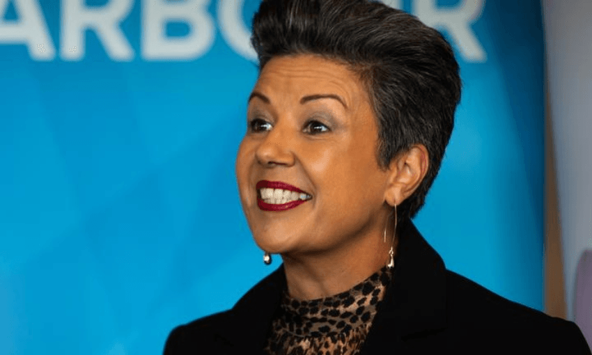 Paula Bennett at the press conference to announce her departure (Photo: Dan Cook/RNZ)