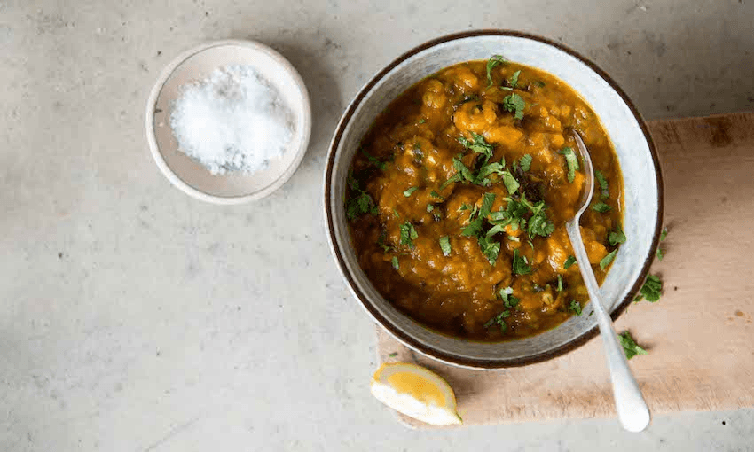 Pumpkin, silverbeet and barley soup (Photo: Emma Boyd) 
