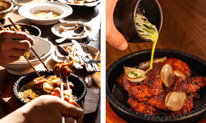 Charred chicken, gochujang, and comté at Gochu (Photo: Yuki Zhang) 
