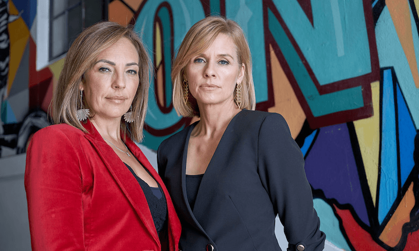 Producer Annabelle Lee-Mather and host Mihingarangi Forbes of The Hui. (Image: supplied) 
