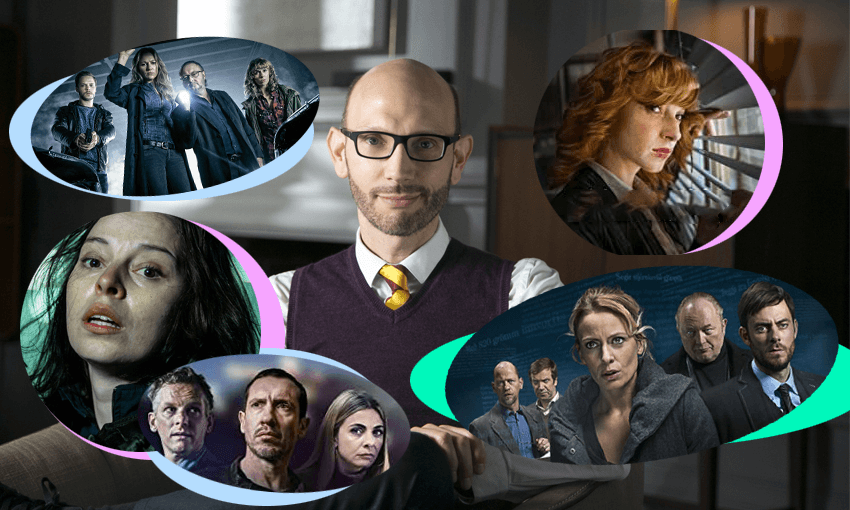 Walter Iuzzolino, and some of the foreign shows he’s bringing to TVNZ on Demand’s new curated channel, Walter Presents. (Photo: SIIE) 
