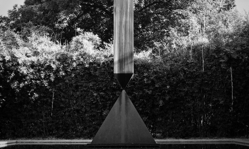 Barnett Newman’s Broken Obelisk in the grounds of the Rothko Chapel in Houston, Texas (Photo: Getty Images) 
