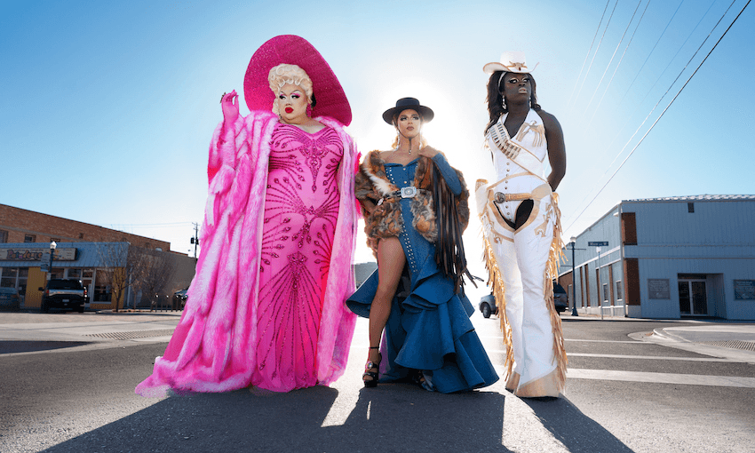 Eureka O’Hara, Shangela Laquifa Wadley and Bob the Drag Queen in We’re Here. (Photo: HBO) 
