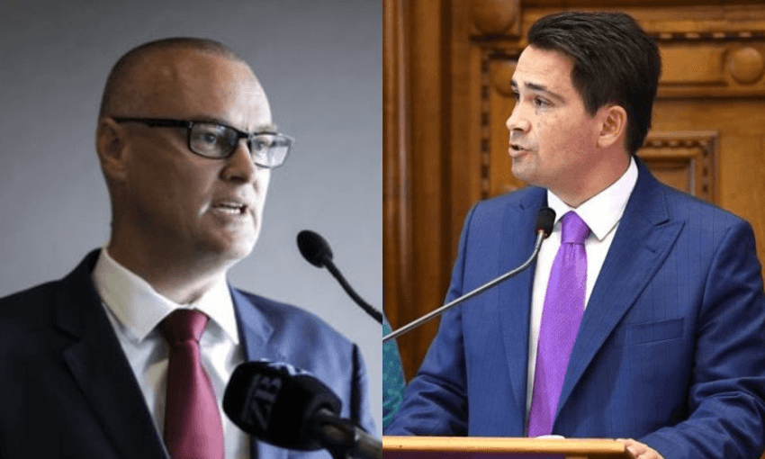 David Clark is out, and Simon Bridges is back in (Images: Radio NZ and Getty Images) 
