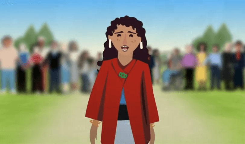 A still from the Message from 2040 video. 
