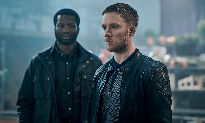 Sope Dirisu (left) and Joe Cole (right) star in Neon’s Gangs of London, which you can stream in its entirety. (Photo: Sky) 
