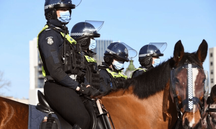 The state of disaster status will give Victorian police added enforcement powers. (Photo: WILLIAM WEST/AFP via Getty Images)