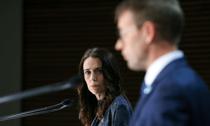 Jacinda Ardern and Ashley Bloomfield have been lauded for the elimination approach. (Photo by Hagen Hopkins/Getty Images) 
