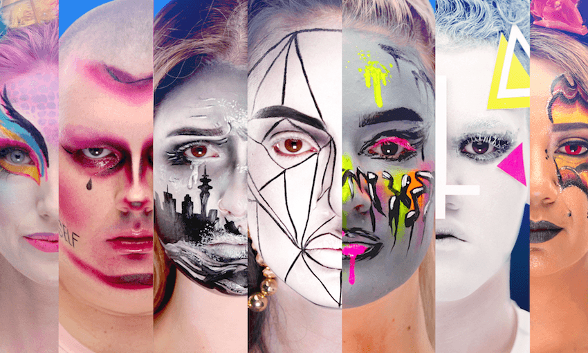 A range of the faces that you’ll be seeing, made up again and again, on Glow Up NZ. (Photo: TVNZ)
