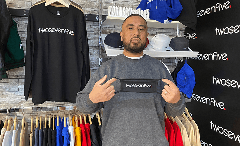 Fitz runs a barbershop in Māngere and has also started selling masks to meet the demand related to COVID-19. 
