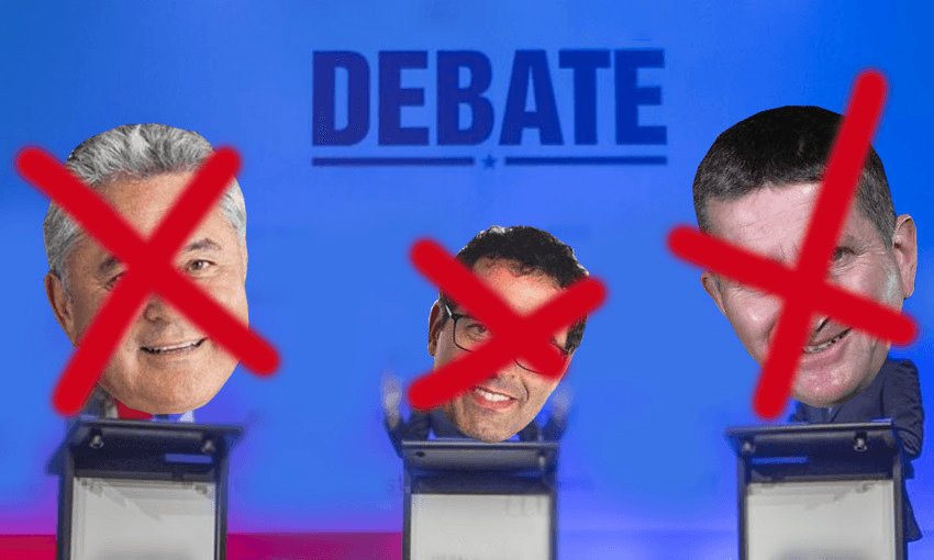 A selection of minor party leaders who probably won’t be on TVNZ’s debate stage this election (Image: Tina Tiller) 
