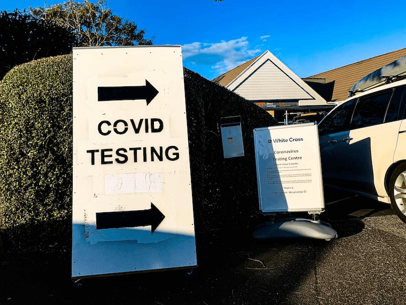 The Covid-19 testing centre at White Cross St Lukes in Auckland (Photo: Matthew McAuley) 
