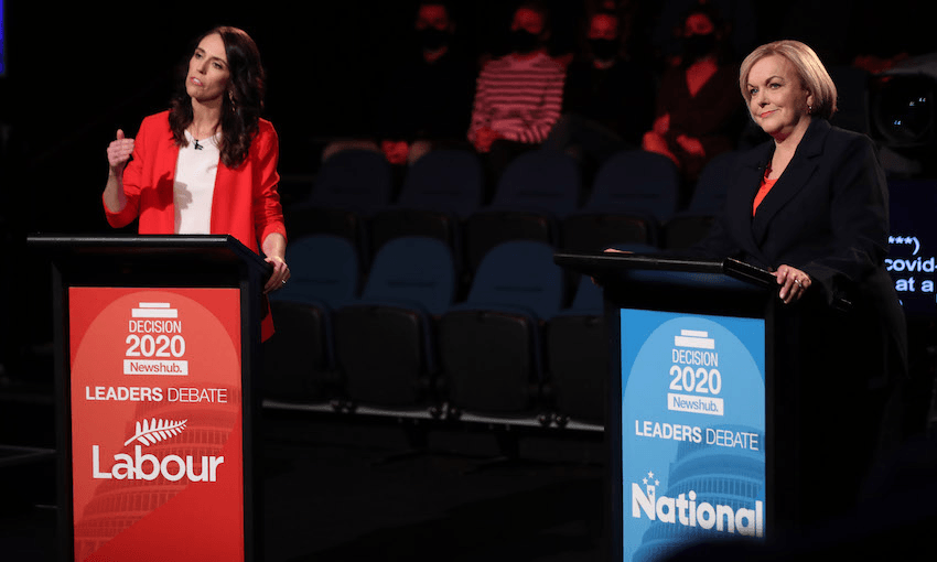 Jacinda Ardern and Judith Collins at last year’s Newshub leaders’ debate (Photo: Michael Bradley/Newshub) 
