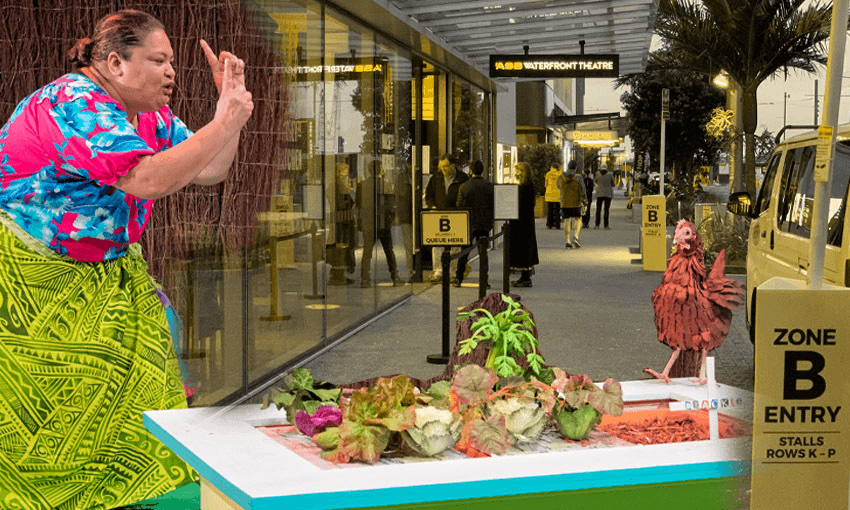 Goretti Chadwick in Still Life with Chickens, one of the shows in Auckland Theatre Company’s Back to the Boards season (Photo: Michael Smith, Image: Tina Tiller) 
