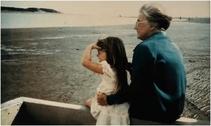 Meg Mason and her grandmother, Foxton, 1983 (Photo: Supplied) 
