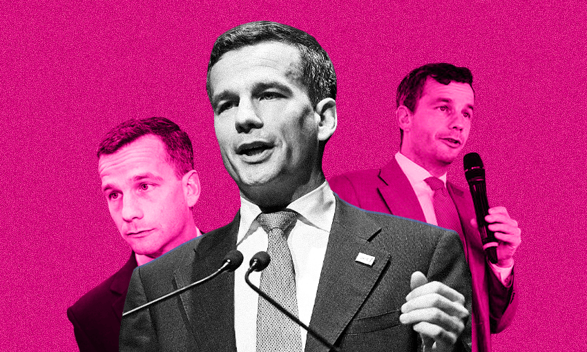 David Seymour on a pink background