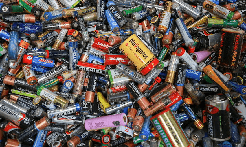 Unsorted electric batteries at the Megapolisresurs recycling plant for household batteries, automotive batteries, and other disposed electronic products (Photo: Nail FattakhovTASS via Getty Images) 
