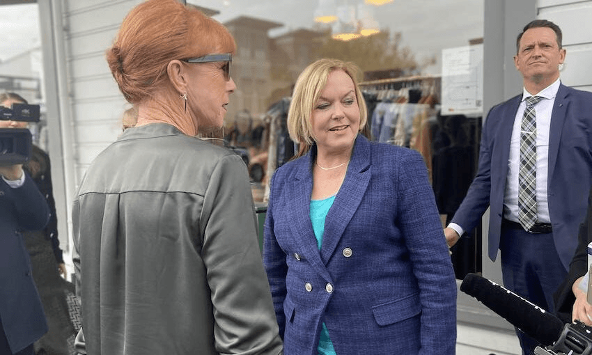 Judith Collins on the campaign trail in Ponsonby