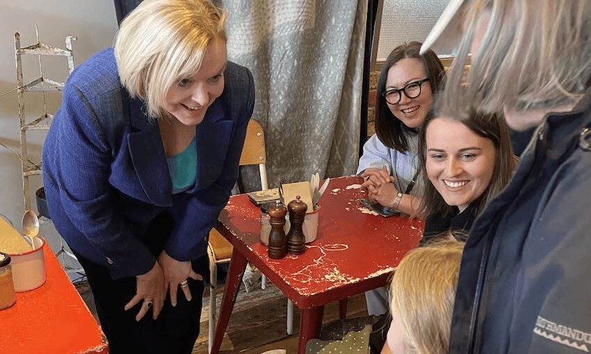 Judith Collins on the campaign trail