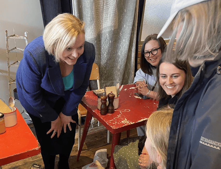 Judith Collins on the campaign trail