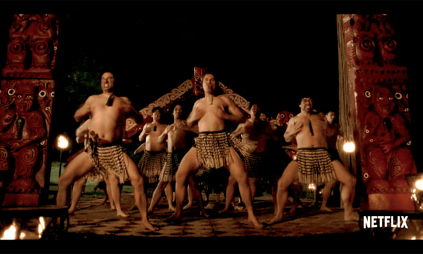 A screengrab of the haka scene that features in the trailer for season four of The Crown  
