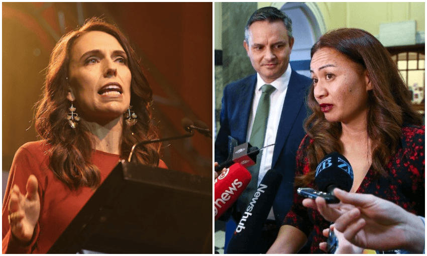 Labour leader Jacinda Ardern, left, and Green co-leaders James Shaw and Marama Davidson (Photos: Getty Images) 
